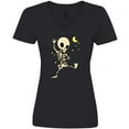 thumbnail image 3 of Inktastic Cute Dancing Skeleton Women's V-Neck T-Shirt, 3 of 5