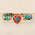 thumbnail image 4 of Guardurnaity elegante con forma de corazón para mujer, piedras preciosas naturales, pulseras trenzadas con cuentas de piedra hechas a mano, azul Type3 NO3, 4 of 6