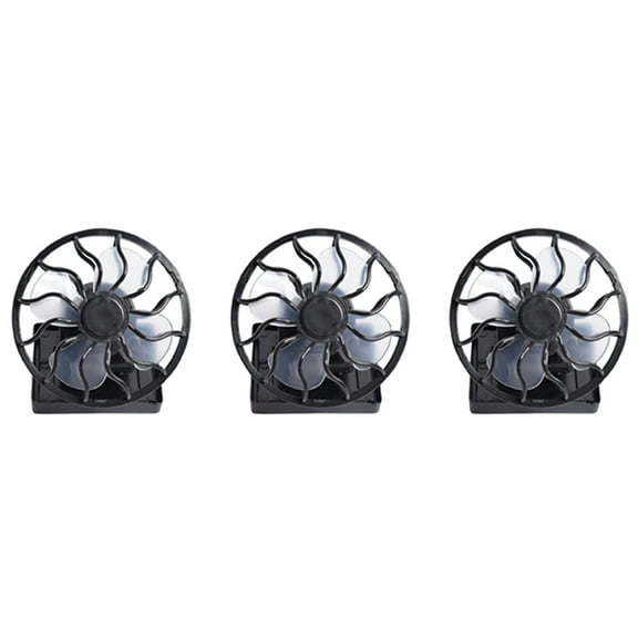 3X Solar Fan Clip Cap Fan with Clip Solar Small Fan Electric Fan Outdoor Portable Fan,3 x Solar fan,Black