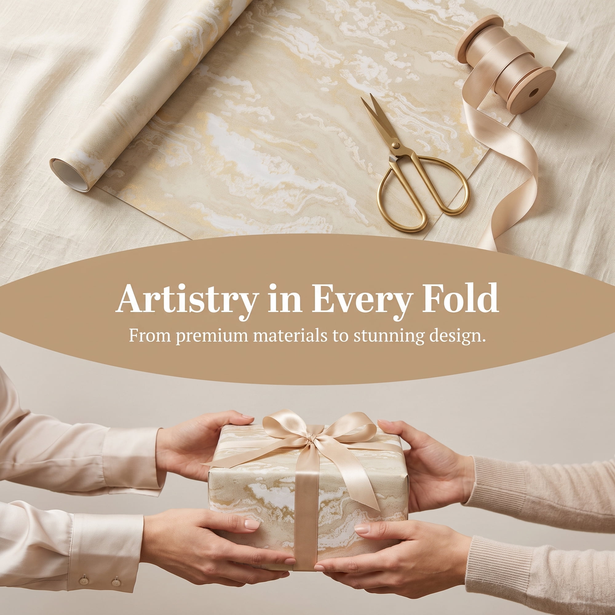 Unique Bargains Flowing Cloud Pattern Gift Wrapping Paper for Occasions Beige 27.6"x 19.7"