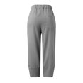 thumbnail image 5 of XFLWAM Women's Cotton Linen Pants Lantern Cropped Tapered Pants Elastic Waist Palazzo Lounge Trousers with Pockets Dark Gray XL, 5 of 5