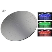 Cascada 20 Inch Ceiling Mount Round Rainfall LED Shower Head, Stainless Steel ((Without Shower Arm)