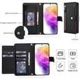 thumbnail image 2 of For Samsung Galaxy S22+ 5G RFID Blocking Protective Purse Wallet Case For Women Men Multi-Card Slots Zipper Pocket Detachable Shoulder Strap And Wrist Strap,Shockproof Phone Case,Black, 2 of 8