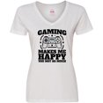 thumbnail image 3 of Inktastic Gaming Makes Me Happy Women's V-Neck T-Shirt, 3 of 5
