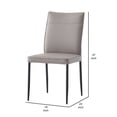 thumbnail image 5 of Benjara 22 Inch Side Dining Chair Set of 2, Light Gray Leather, Black Finished Legs, 5 of 6