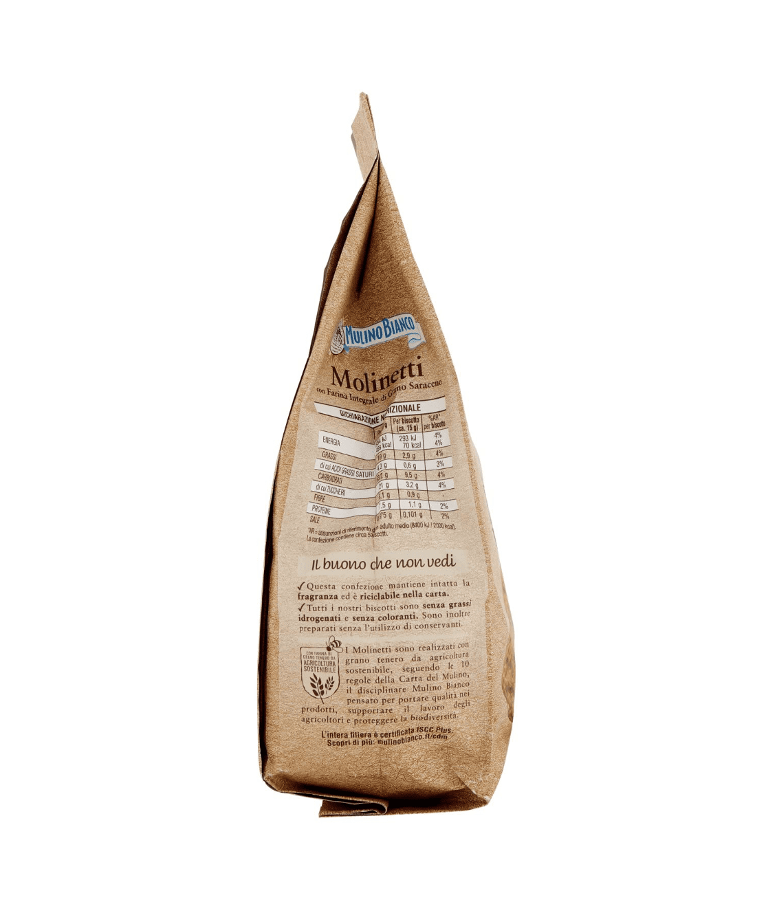 Mulino Bianco: "Molinetti" Shortbread cookies with flour buckwheat and brown sugar - 28.21 Oz (800g)