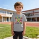 thumbnail image 5 of Blusas y camisas de manga corta con cuello redondo para niños y niñas, camisetas gráficas de manga corta, blusas con estampados bonitos para la temporada escolar., 5 of 9