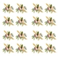 thumbnail image 1 of Double Rose Napkin Rings Set of 16, Pink Flower Napkin Rings with Berries and Handmade Napkin Ring Holders, 1 of 7