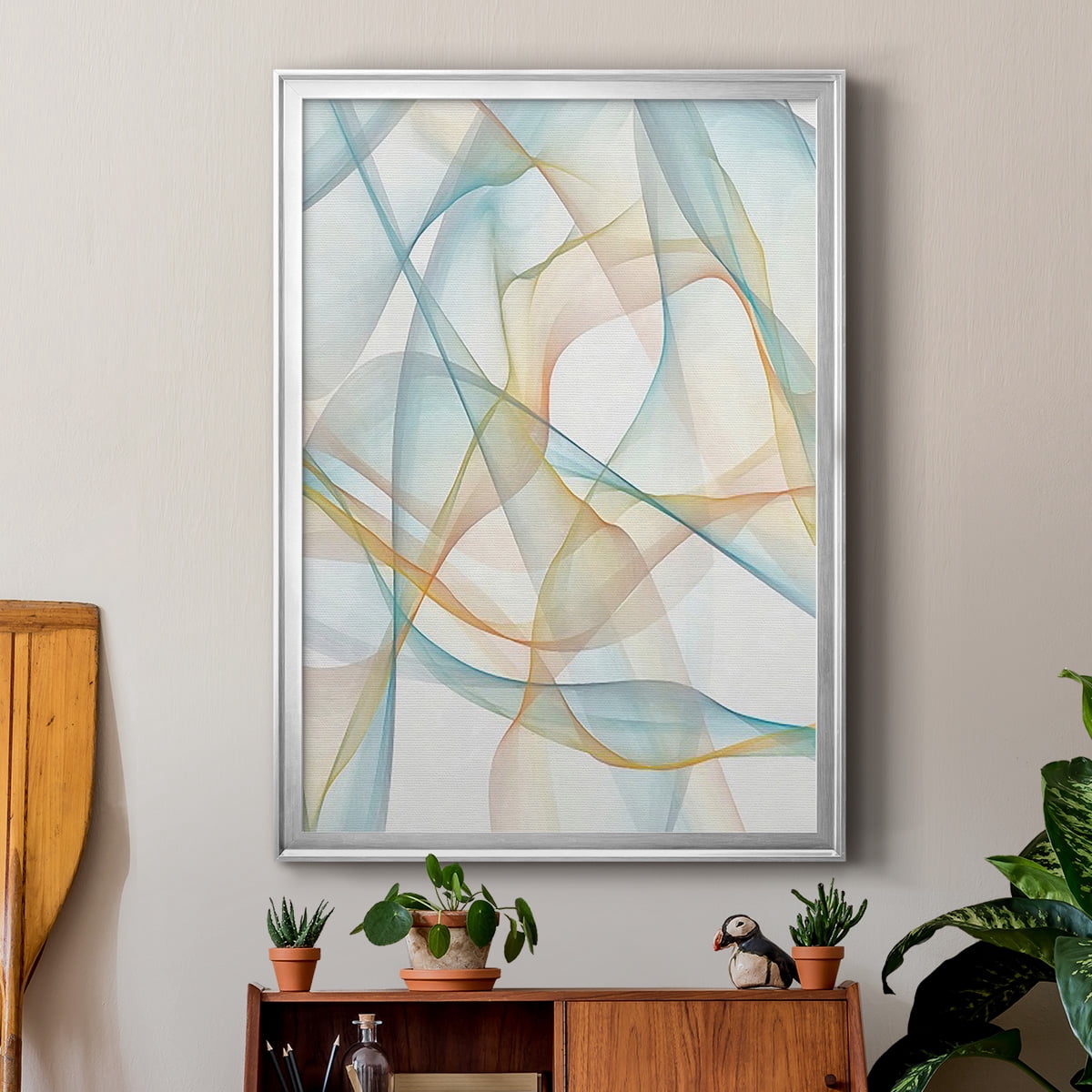 Curves and Waves III Premium Framed Print, in Gold, Black, or Silver - Ready to Hang