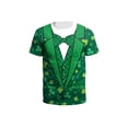 thumbnail image 3 of Men St. Patrick's Day T-Shirt Cute Cartoon Animal Bow-Tie Digital Print Shirt Short Sleeve Round Neck Tops, 3 of 5