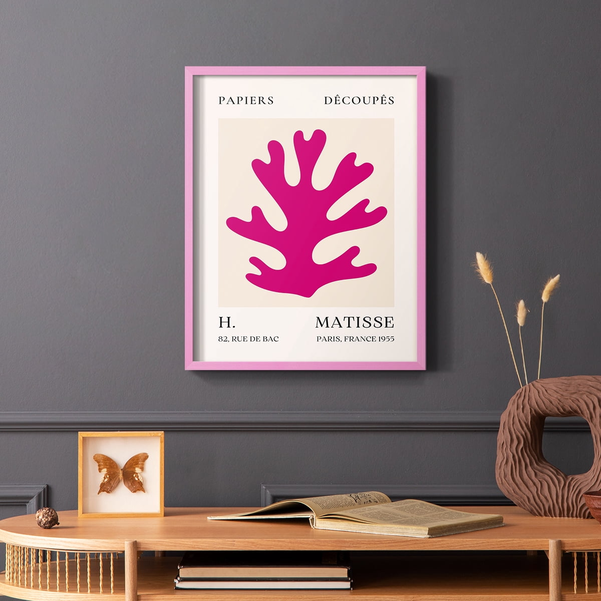 Matisse CLXI Framed Print in Pink Solid Wood 22 x 28 Framed Print