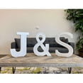 thumbnail image 3 of 16" Distressed White Wash Wooden Initial Letter V Sculpture, 3 of 3