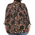 thumbnail image 3 of White Mark Women's Plus Size Floral Button Front Tunic Top, 3 of 6