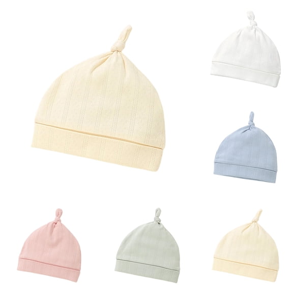 Kureaily Soft Baby Knot Hat Cap Adjustable Toddler For Boys Girls ,Baby Hat Size 6-12 Months ,Light Blue