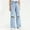 Blue, variant on ATOGUTA Girl's Jeans Straight Leg Distressed Baggy Jeans Elastic High Waist Denim Pants Size 6-13, Blue