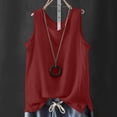 thumbnail image 5 of ClodeEU Women's Lightweight Crew Neck Sleeveless Linen Tank Top, Casual Loose Fit Summer Blouse Wine,Women's Plus L, 5 of 6