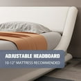 Allewie Queen Size Platform Bed Frame with Curved Adjustable Headboard
