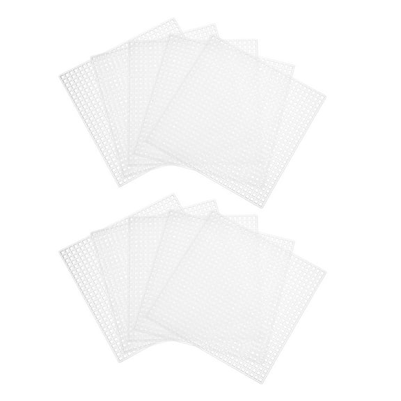MUSEYA 10Pcs Blank Needlework Canvas for Craft Mesh Roll Transparent Plastic Square for Crafting Enthusiasts
