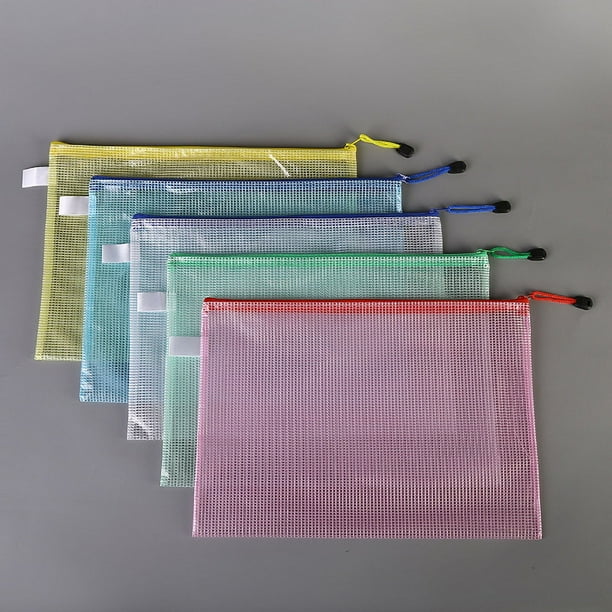 Bolsa de archivo transparente, bolsa de malla de PVC con cremallera, bolsa de información A4, bolsa de malla que garantiza durabilidad y longevidad