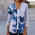 thumbnail image 1 of Cardigans pour Femmes Mode Manches Trois-Quarts 4/3 Manches Bouton Cardigan Veste Haut Cardigan Mignon en Liquidation, 1 of 5
