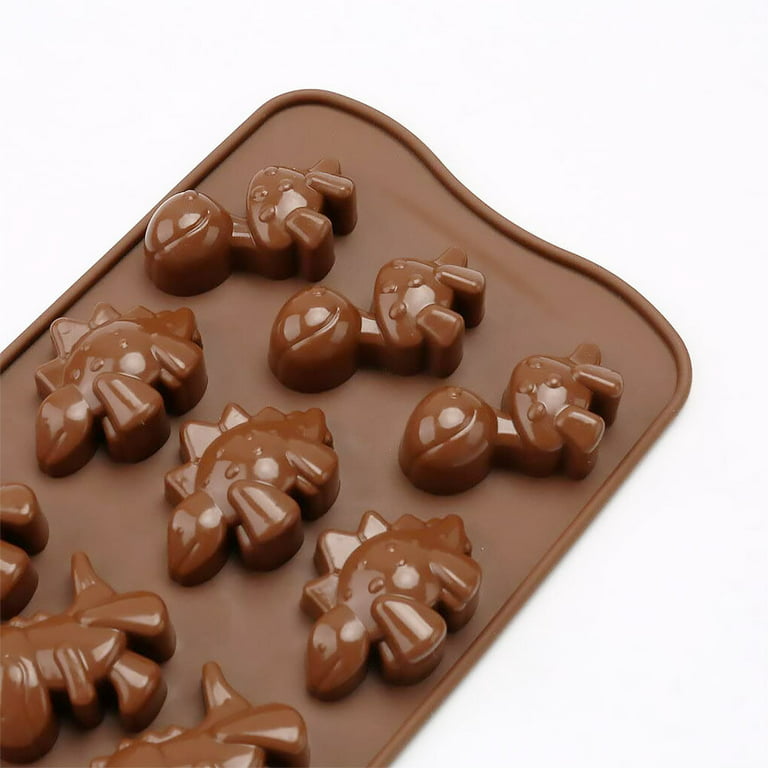 ROBOT-GXG Silicone Chocolate Candy Mold - Animal Shaped Silicone Mold for  Baking - 12-Cavity Silicone Mini Dinosaur Chocolate Candy Mold Non-stick  Animal Silicone Gummy Mold Silicone Baking Mold 