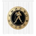 thumbnail image 2 of Ambesonne Zodiac Aquarius Shower Curtain, Horoscope Signs, 69"Wx75"L, Sand Brown and Black, 2 of 4