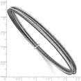 thumbnail image 3 of SS and Ruthenium Plated Diamond-cut 10 layer Slip on Bangle, 3 of 5