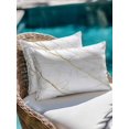 thumbnail image 4 of Outdoor Pillows Waterproof, White Gold Marble Bedding Throw Pillows with Insert for Couch Sofa Bed, Modern Farmhouse Abstract Patterned 12x20 Inch Pillowcases Decorative Patio Pillow Set of 2, 4 of 8