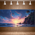 thumbnail image 6 of Serene Tropical Sunset Scenery Backdrop Banner Party Decorations Background for Beach Themed Parties Photography Props Vacation Celebrations, 6 of 8