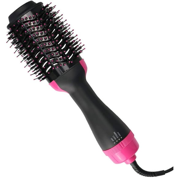 Hair Dryer Brush, One-Step Dryer and Volumizer, Professional Hot Air Brush with Titanium Barrel and Ionic Technology for Blow Drying Straightening Curling