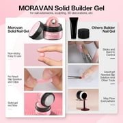 Morovan Solid Builder Nail Gel:5 Color Hard Gel DIY for Nail Non-Stick Solid Nail Gel for Sculpting Solid Building Gel at Home