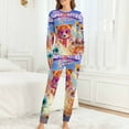 thumbnail image 4 of Super Kitties Women's Pajama Sets Long Sleeve Pajamas Top And Pants Sleepwear Nightwear Soft Pjs Lounge Sets, 4 of 8