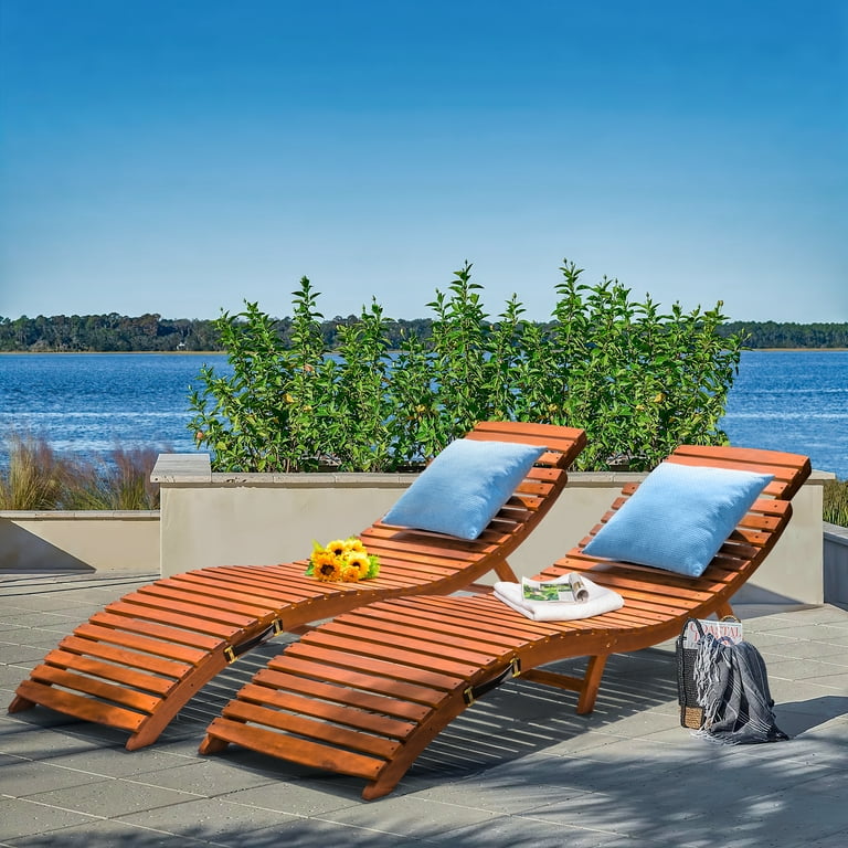 Homall Outdoor Foldable Acacia Wood Chaise Lounge, Weather Homall Outdoor Foldable Acacia Wood Chaise Lounge, Weather