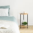 thumbnail image 4 of 2-Tier Bamboo Round Side Table Storage Table for Living Room Bedroom Patio, 4 of 6