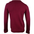 thumbnail image 2 of John Ashford Mens V-Neck Striped-Texture Knit Sweater, Red, Small, 2 of 2