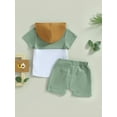 thumbnail image 4 of xiaxaixu Ensemble Pantalon Garçon, Haut à Capuche à Manches Courtes Décontracté pour Fête + Pantalon Uni à Cordon, 4 of 9