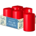 thumbnail image 1 of HYOOLA Bougies Piliers Rouges 2x3 Pouces - Bougies Piliers Non Parfumées - Ensemble de 4 - Fabriqué en Europe, 1 of 8