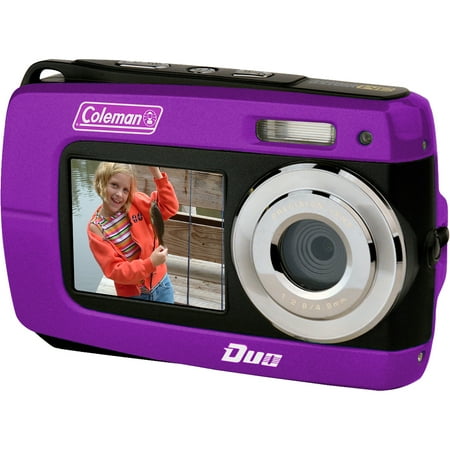 Image of Coleman 2V8WP-P Duo2 18.0 MP HD Underwater Video Camera with Dual LCD Purple