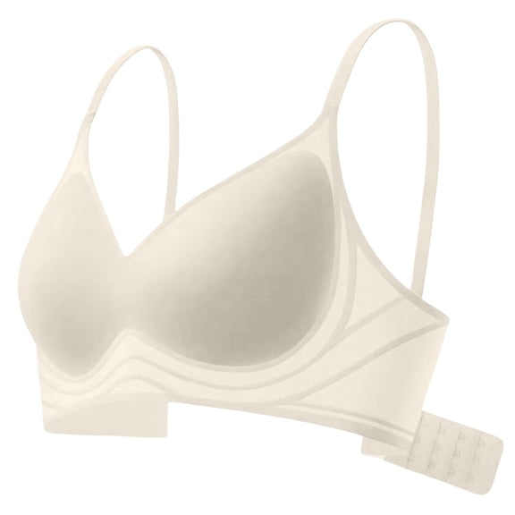 WCJM Beige Women's Ice Sports Thin Breathable Underwear Jelly Glue Back Women's Underwire Bra