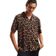 thumbnail image 2 of TIHLMK Mens Tshirts Men's Summer Fashion Casual Lapel Leopard Short Sleeve Shirt Top Blouse, 2 of 8