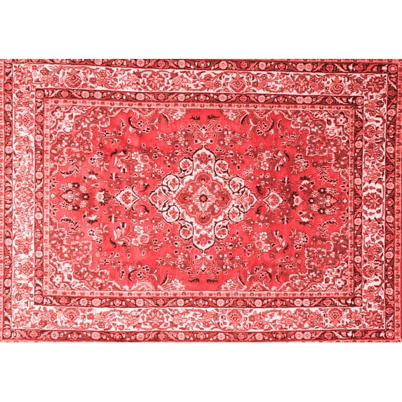 Ahgly Company Machine Washable Indoor Rectangle Persian Red Traditional Area Rugs, 5' x 7'