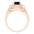 thumbnail image 4 of 1.8 ct Brilliant Round Cut Natural Onyx 18K Rose Gold Halo Solitaire with Accents Engagement Bridal Wedding Ring Band Set size 4.75, 4 of 7