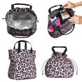 thumbnail image 2 of Pink and Black Of Leopard Print Drawstring Lunch Bag Women - Drawstring Lunch Bag Insulated for Work Office - Stain-Resistant Large Lunchbags for Women with Multi-Pockets, 2 of 6