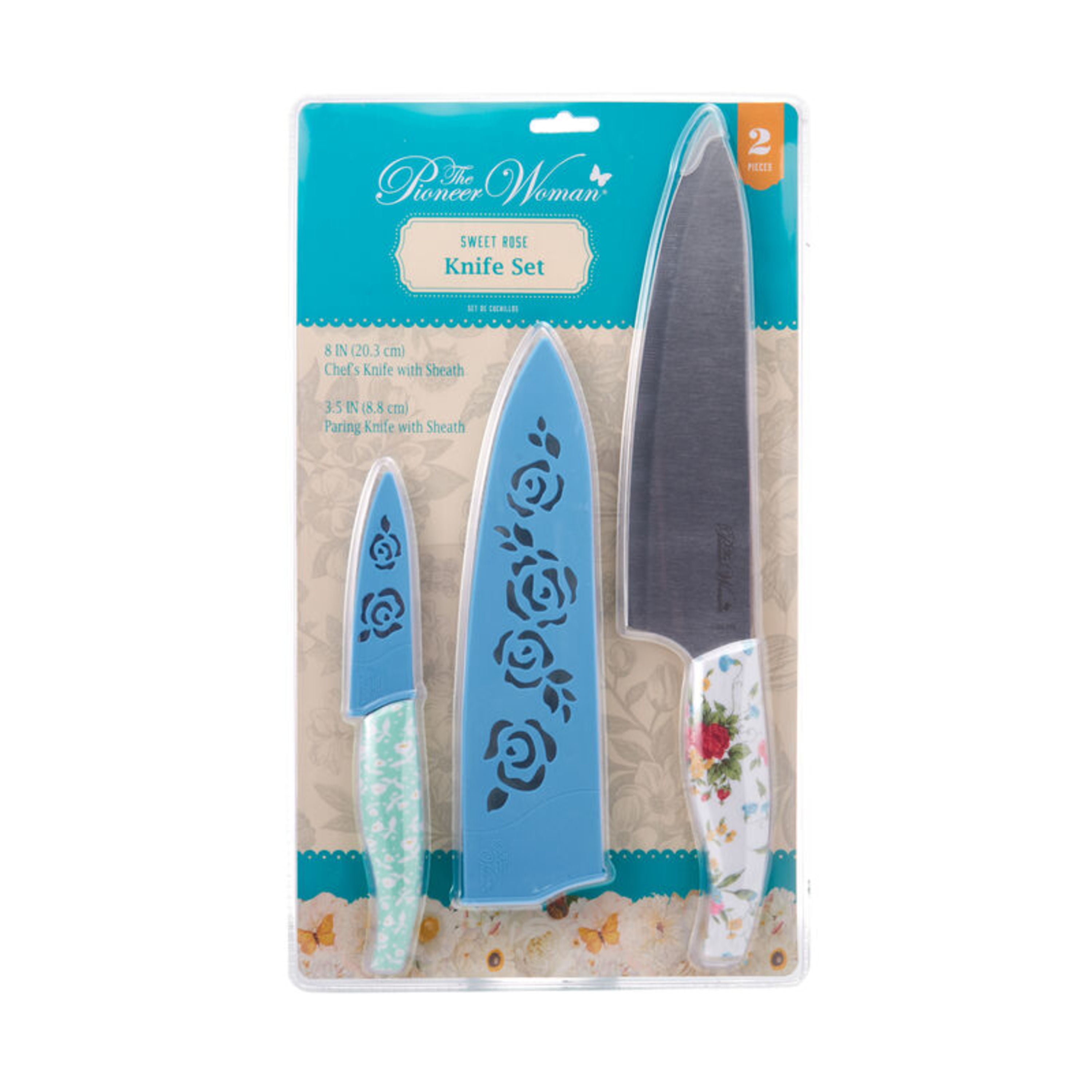 NIB The Pioneer Woman Cutlery Prep Knife Set 5 Pieces Mazie w/Knife Block  HTF