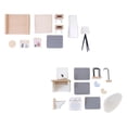thumbnail image 1 of 2 juegos de muebles de casa de muñecas de madera, modelo de accesorios de simulación, bricolaje, hechos a mano baño y dormitorio, 1 of 9