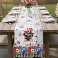 thumbnail image 4 of 4th of July Table Runner 108 Inches, Independence Day Patriotic Flowers Dogs Grey Bed Runner Dresser Scarves Tabletop for Indoor Outdoor Parties/Ceremony/Banquet, 13"x 108", 4 of 9