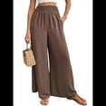 thumbnail image 3 of Pantalones Palazzo de para Mujer, de Pierna , Estilo Bohemio, de Cintura Alta, Informales, para Estar en Casa, para Vacaciones en la Playa. Marrón M, 3 of 10