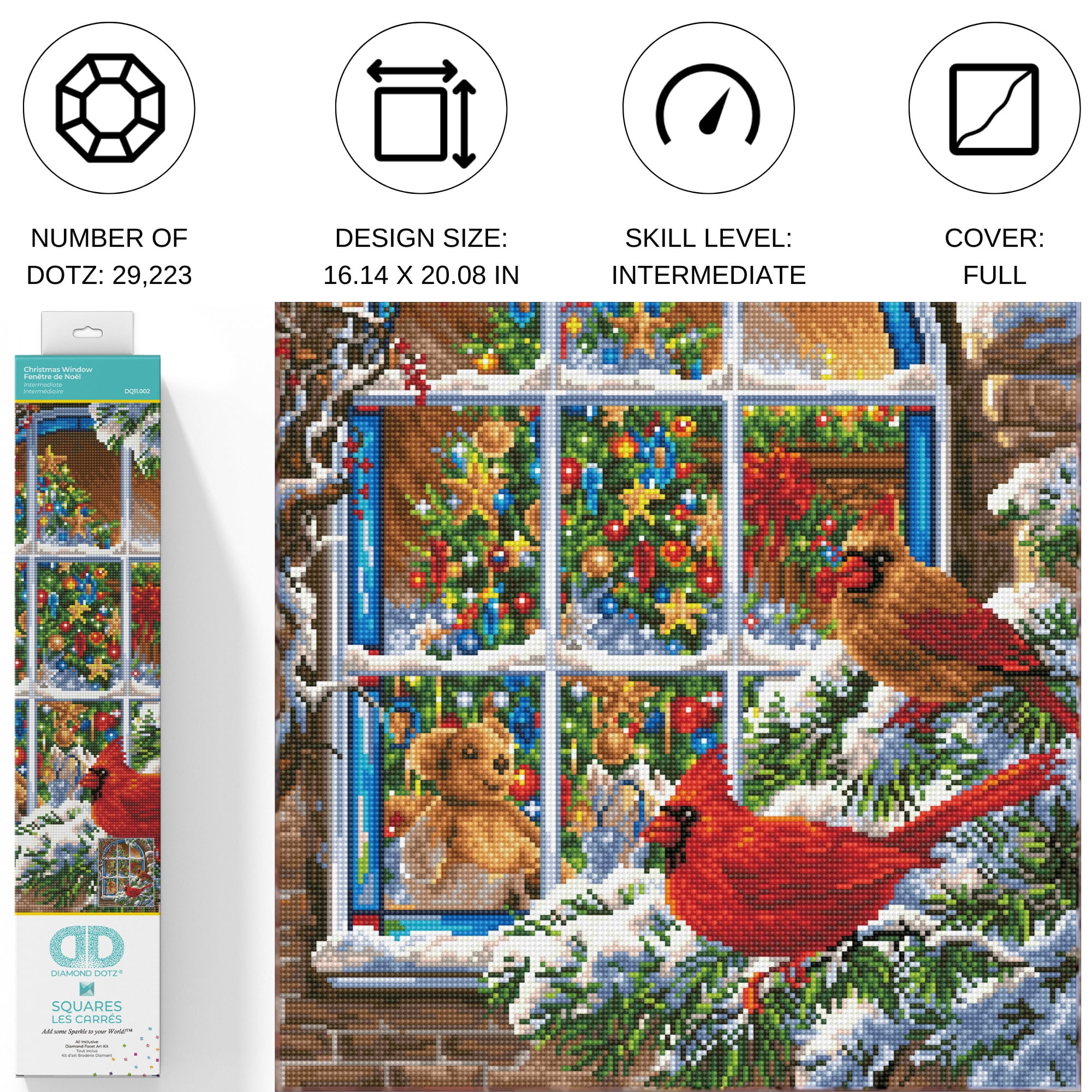 Diamond Dotz Christmas Window Diamond Painting Kits for Adults - Diamond Art Kits a Relaxing Creative Craft Kit with Dotz Gems