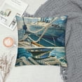 thumbnail image 2 of Fenyluxe Sailing Yacht in Blue Sea Collage' Seashore Throw Cushion Pillow Cover for Living Room, Sofa  White, 2 of 5