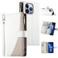 thumbnail image 1 of Funda cartera GANGXUN para iPhone 13 Pro , cuero PU con tarjetero, cremallera, correa de mano, soporte y protección 639°, 1 of 6